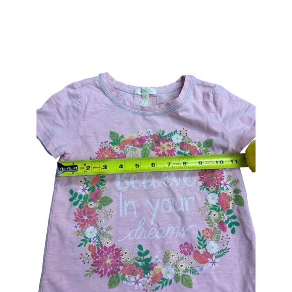 Matilda Jane Girls Size 6 Top – Pink Floral Wreath “Believe in Your Dreams” Tee - Picture 5 of 5
